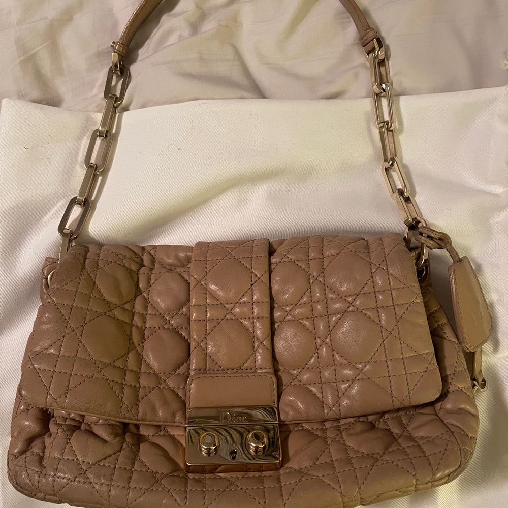 Dior Cannage new lock flap shoulder bag